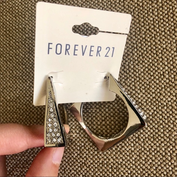 NEW Forever 21 Silver Hoops - Picture 2 of 3